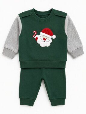 NWT Baby Essentials Baby Boy 2-Piece Santa Jogger Set Size 6 Months Christmas